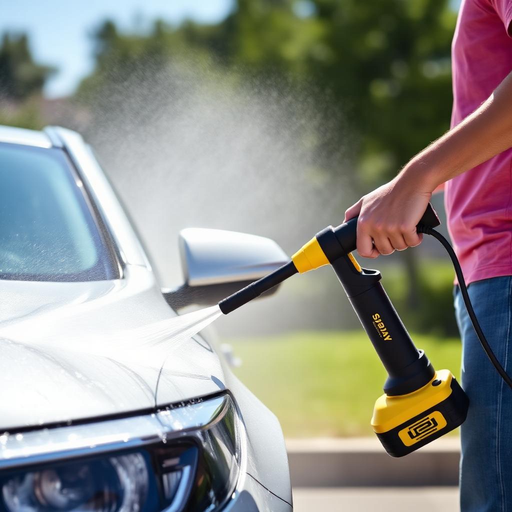 Cleaning a car with Rootajet Pro